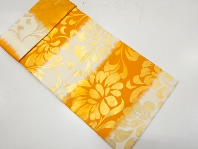SALE!! JAPANESE KIMONO / UNUSED FLORAL PATTERN WOVEN NAGOYA OBI