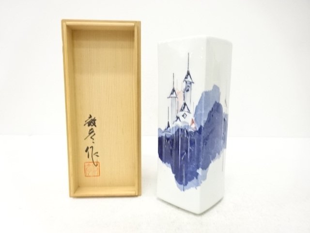 SALE!! JAPANESE PORCELAIN / HANAIRE FLOWER VASE / ARTISAN WORK 
