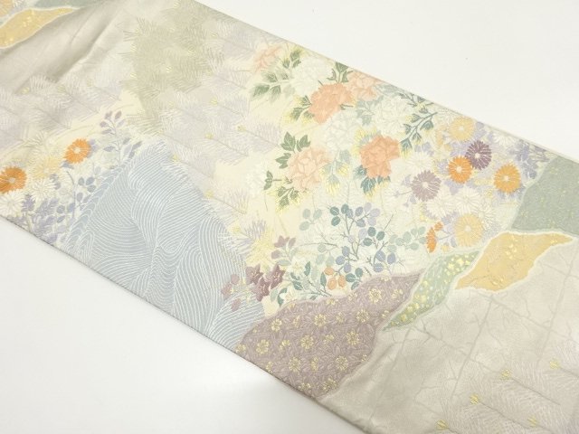 SALE!! JAPANESE FUKURO OBI / WOVEN PEONY
