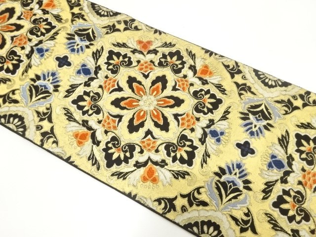 SALE!! JAPANESE KIMONO / ANTIQUE FUKURO OBI / WOVEN FLOWER CREST