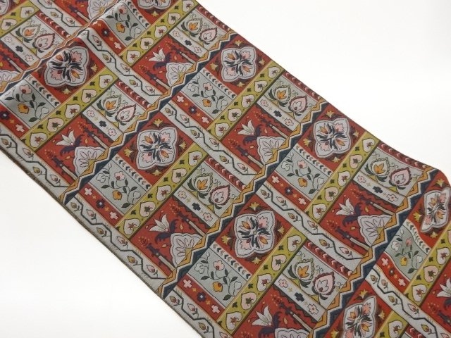 SALE!! JAPANESE KIMONO / NAGOYA OBI / WOVEN FLOWER & PLANT 