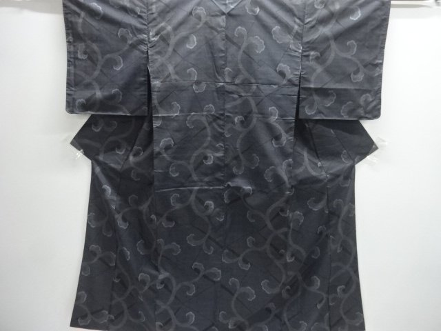 SALE!! JAPANESE KIMONO / DORO OSHIMA TSUMUGI (5 maruki) / WOVEN ARABESQUE