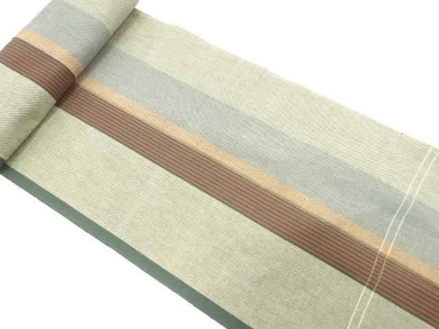 SALE!! JAPANESE KIMONO / ANTIQUE BOLT FOR HASSUN OBI / WOVEN STRIPE
