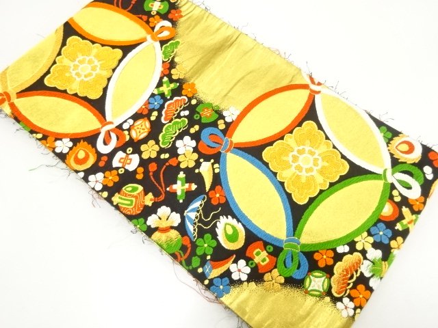 SALE!! JAPANESE KIMONO / ANTIQUE SHIPPO / PINE / PLUM / TREASURE MOTIFS / WOV