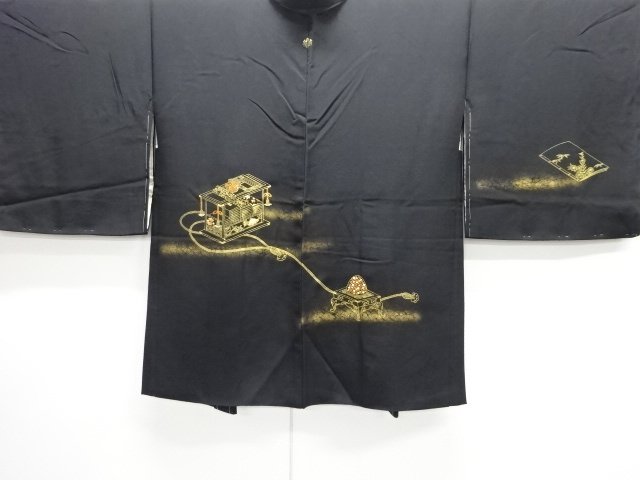 SALE!! JAPANESE KIMONO / UNUSED HAORI COAT / EMBROIDERY / KORO INCENSE BURNER & BOOKSTAND / ONE CREST 