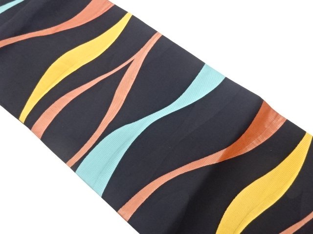 SALE!! JAPANESE NAGOYA OBI / WOVEN WAVY STRIPE