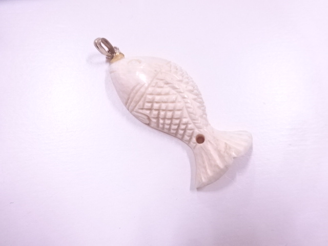 アンティーク着物 ] - アクセサリー アンティーク 象牙魚ネックレス 