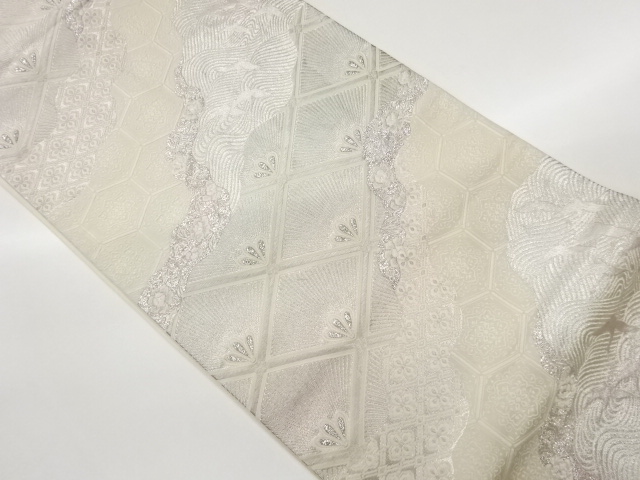 JAPANESE FUKURO OBI / WOVEN FLOWER CREST