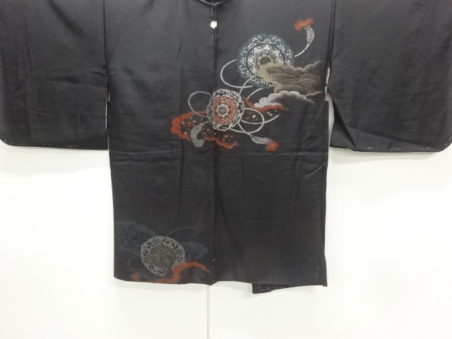 SALE!! JAPANESE ANTIQUE HAORI / TAISHO ROMAN STYLE / URUSHI / WOVEN MIRRORS