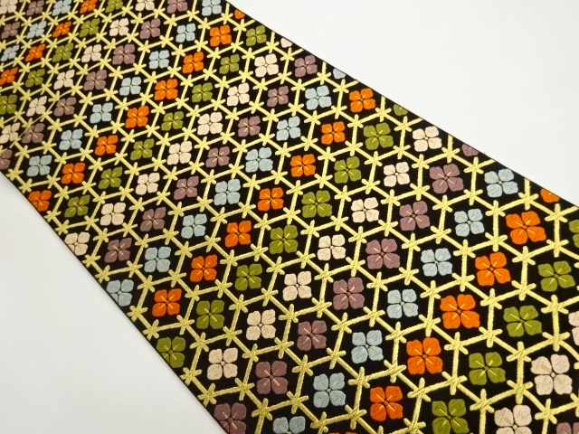 SALE!! JAPANESE FUKURO OBI / KARA-ORI / WOVEN KIKKO PATTERN