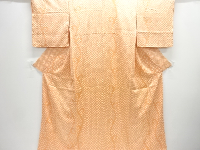 （着物屋・蔵出し）（古布・駒絽・枝花模様小紋未使用着尺反物） リサイクル・アンティーク着物販売：Shinei 駒絽枝花模様小紋着物中古着小紋 : Mサイズ | 着物