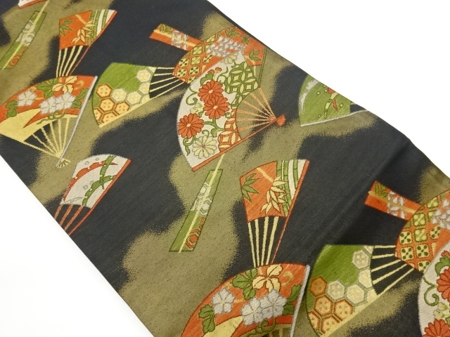 JAPANESE NAGOYA OBI / WOVEN FOLDING FAN PATTERN