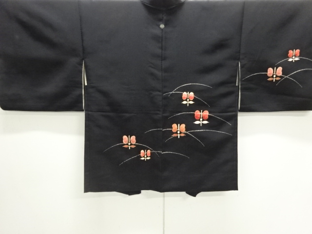 SALE!! JAPANESE KIMONO / HAORI / SILK / EMBROIDERY / CAMELLIA