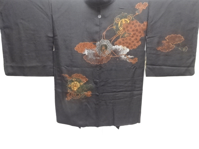 SALE!! JAPANESE ANTIQUE HAORI / TAISHO ROMAN STYLE / URUSHI / WOVEN MIRRORS