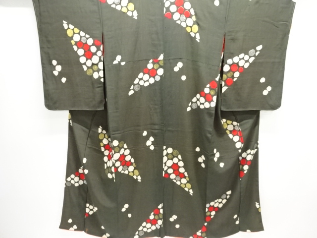 SALE!! JAPANESE KIMONO / ANTIQUE KIMONO / SILK / KINSHA / ABSTRACT PATTERN