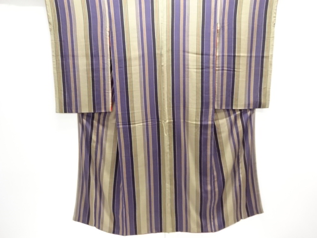SALE!! JAPANESE KIMONO / ANTIQUE KIMONO / SILK / KINSHA / STRIPE