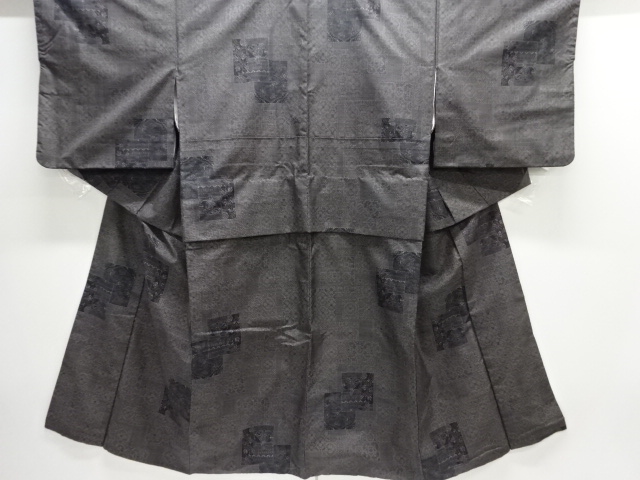 SALE!! JAPANESE KIMONO / DORO OSHIMA TSUMUGI / WOVEN FLORAL SARASA / 7MARUKI