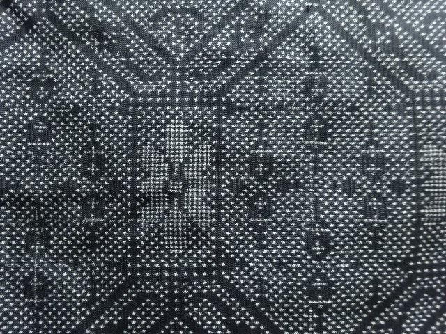 SALE!! JAPANESE KIMONO / ANTIQUE KIMONO / SILK / DORO OSHIMA TSUMUGI / WOVEN ABSTRACT / 5MARUKI