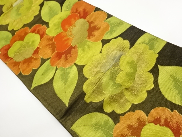 SALE!! JAPANESE FUKURO OBI / WOVEN FLOWER