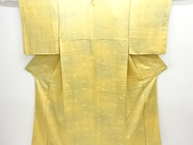 SALE!! JAPANESE KIMONO / IROMUJI / WOVEN FLORAL PLANTS