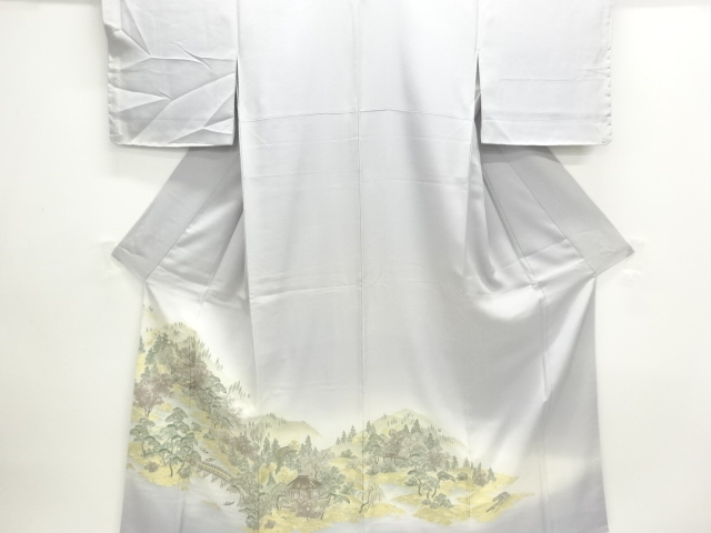 SALE!! JAPANESE KIMONO / IRO-TOMESODE / JUKO-ORI / WOVEN SCENERY OF KYOTO
