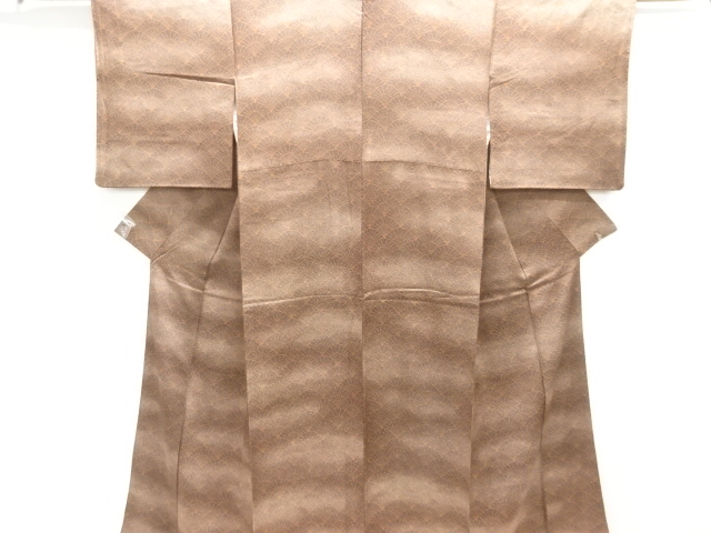 SALE!! Komon Kimono with fan and blue sea wave pattern