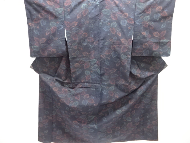 SALE!! JAPANESE KIMONO / TSUMUGI KIMONON / WOVEN LEAVE