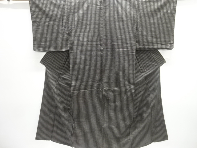 SALE!! JAPANESE KIMONO / ANTIQUE TAISHO-ROMAN PLAID WOVEN KIMONO / TAISHO ROM