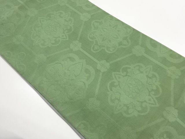 SALE!! JAPANESE KIMONO / FUKURO OBI / ZENTSU / WOVEN KIKKO &amp; FLOWER CREST