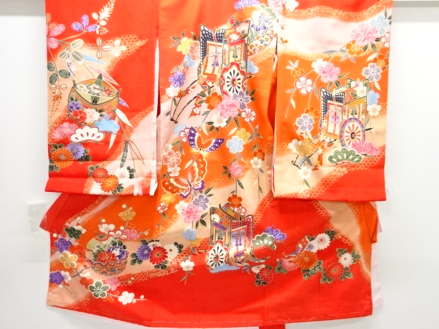 JAPANESE KIMONO / CHILDRENS KIMONO / GOSHOGURUMA / CHERRY BLOSSOM / BU