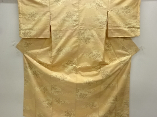SALE!! JAPANESE KIMONO / TOKAMACHI TSUMUGI / WOVEN CLOUD & ARABESQUE FLOWER 