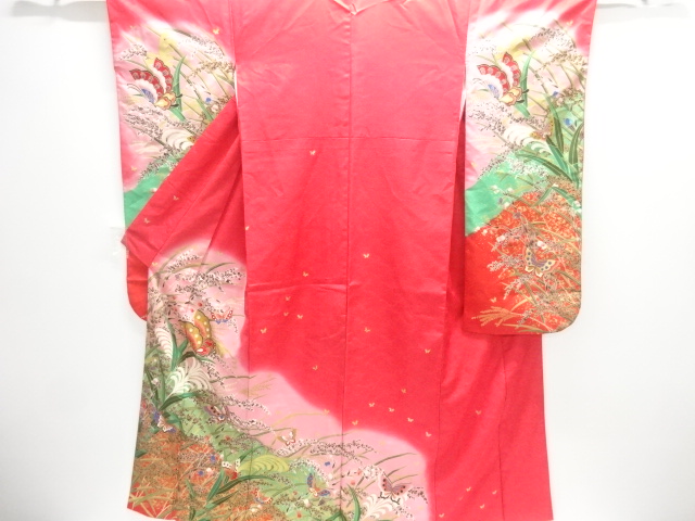 SALE!! JAPANESE KIMONO / FURISODE / BUTTERFLY & FLOWER 