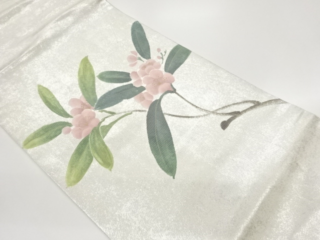 SALE!! JAPANESE KIMONO / HIBAKU FLOWER / LEAF PATTERN NAGOYA OBI
