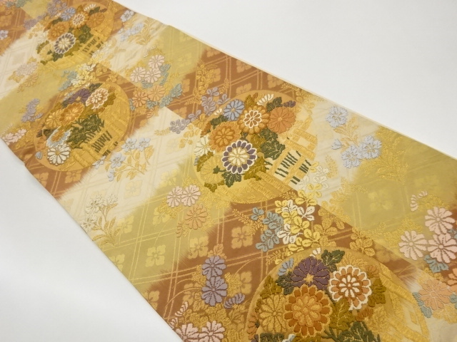 SALE!! JAPANESE KIMONO / KARORI HANABISHI / FENCE / CHRYSANTHEMUM / AUTUMN GR