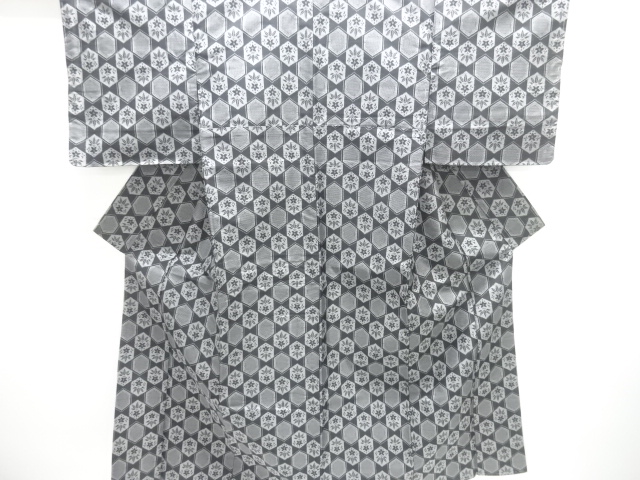 SALE!! JAPANESE KIMONO / TSUMUGI / WOVEN KIKKO & FLOWRE 