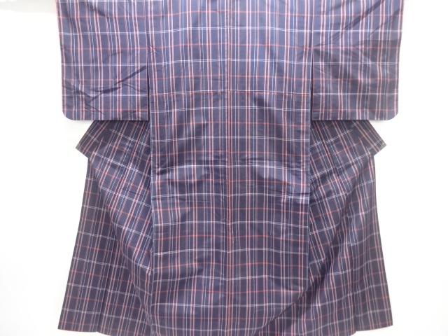 SALE!! JAPANESE KIMONO / CHECKERED WEAVE HITOE KIMONO / GRIDWOVEN