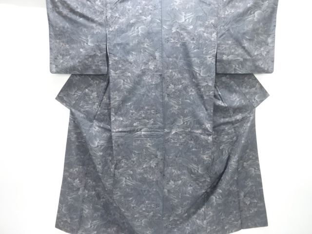 SALE!! JAPANESE KIMONO / TREE PATTERN WOVEN TSUMUGI KIMONO