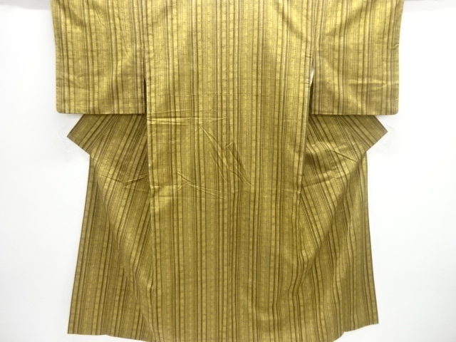 SALE!! JAPANESE KIMONO / TSUMUGI KIMONO / WOVEN GEOMETRIC PATTERNS STRIPES