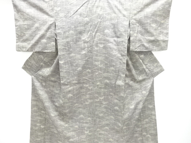 SALE!! JAPANESE KIMONO / ANTIQUE KASAMATSU PATTERN WOVEN TSUMUGI HITOE KIMONO