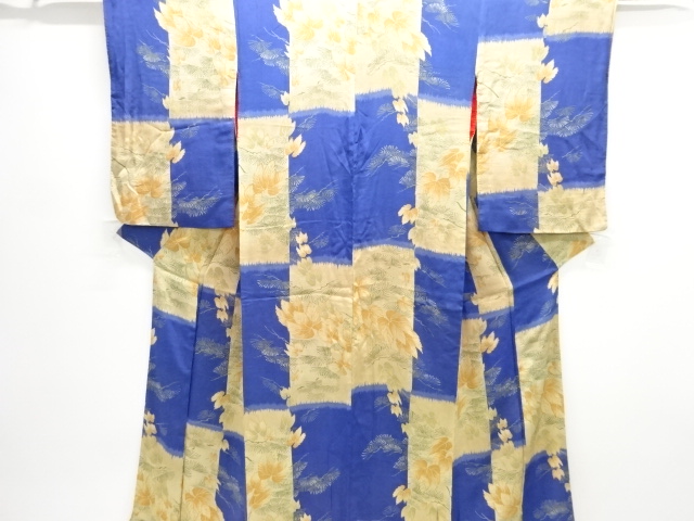 SALE!! JAPANESE KIMONO / ANTIQUE BROCADE KIMONO FOR SUMMER CHECKERED PATTERN 
