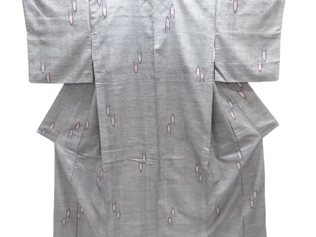 SALE!! JAPANESE KIMONO / ANTIQUE YABANE PATTERN WOVEN TSUMUGI KIMONO