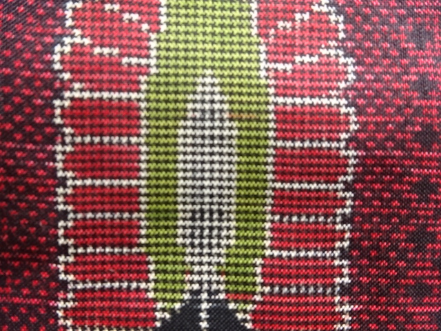 SALE!! JAPANESE KIMONO / ANTIQUE ABSTRACT PATTERN WOVEN DORO OSHIMA TSUMUGI K