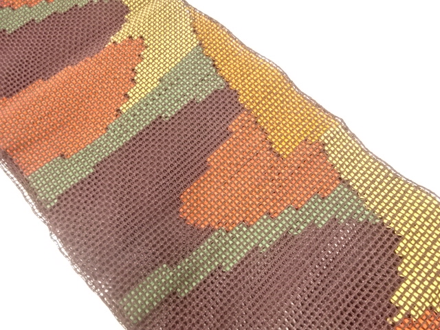 SALE!! JAPANESE KIMONO / KIMONO FOR SUMMER RIBBON WEAVE KASUMI PATTERN WOVEN 