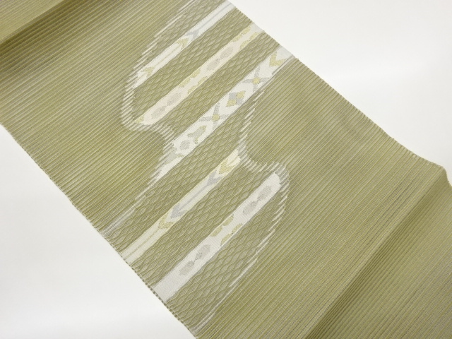 JAPANESE NAGOYA OBI FOR SUMMER / WOVEN ABSTRACT STRIPE