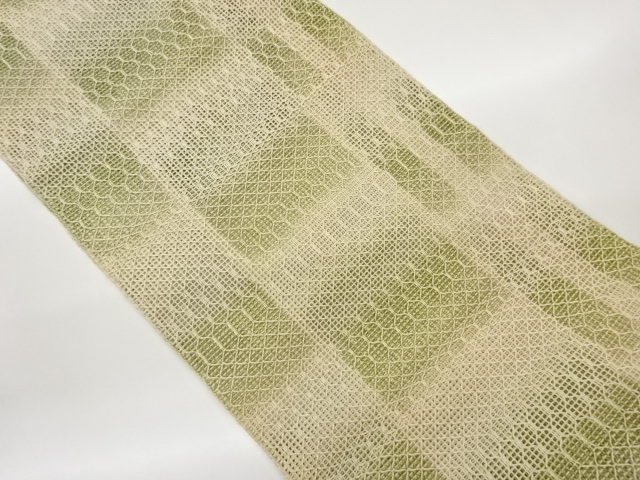 JAPANESE NAGOYA OBI FOR SUMMER / WOVEN GEOMETRIC