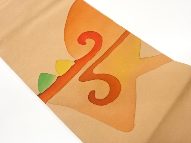 JAPANESE NAGOYA OBI / HAND PAINTED / ABSTRACT