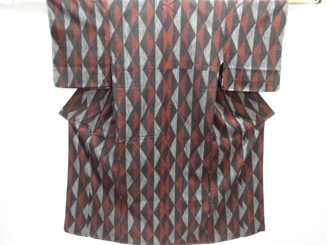 SALE!! JAPANESE KIMONO / ANTIQUE TAISHO ROMANTIC GEOMETRIC PATTERN WOVEN KIMO