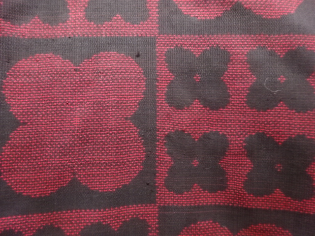 SALE!! JAPANESE KIMONO / ANTIQUE ICHIMATSU / FLORAL WEAVE PATTERN DORO OSHIMA