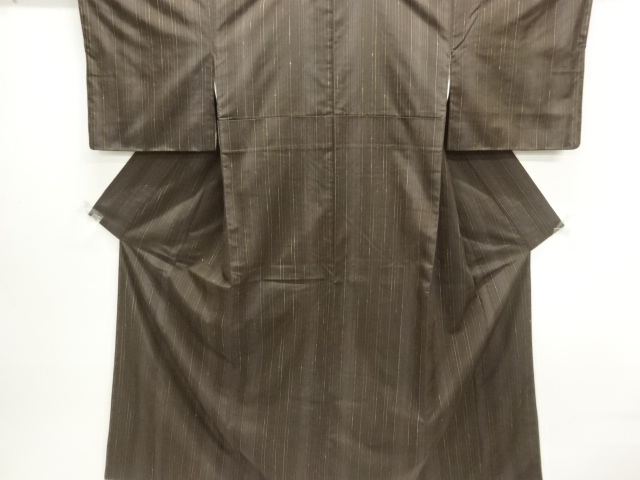 SALE!! JAPANESE KIMONO / UNUSED TSUMUGI / WOVEN STRIPE 