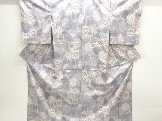 SALE!! JAPANESE KIMONO / OSHIMA TSUMUGI / ENSEMBE / KIKKO & FLOWER JAPANESE KIMONO / 